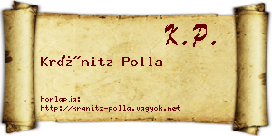 Kránitz Polla névjegykártya